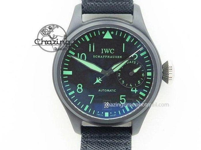 MIROTIME 0326 Bright Pilot Chrono SS AZF 1:1 Best Edition Green Dial on Brown Leather Strap A 7059